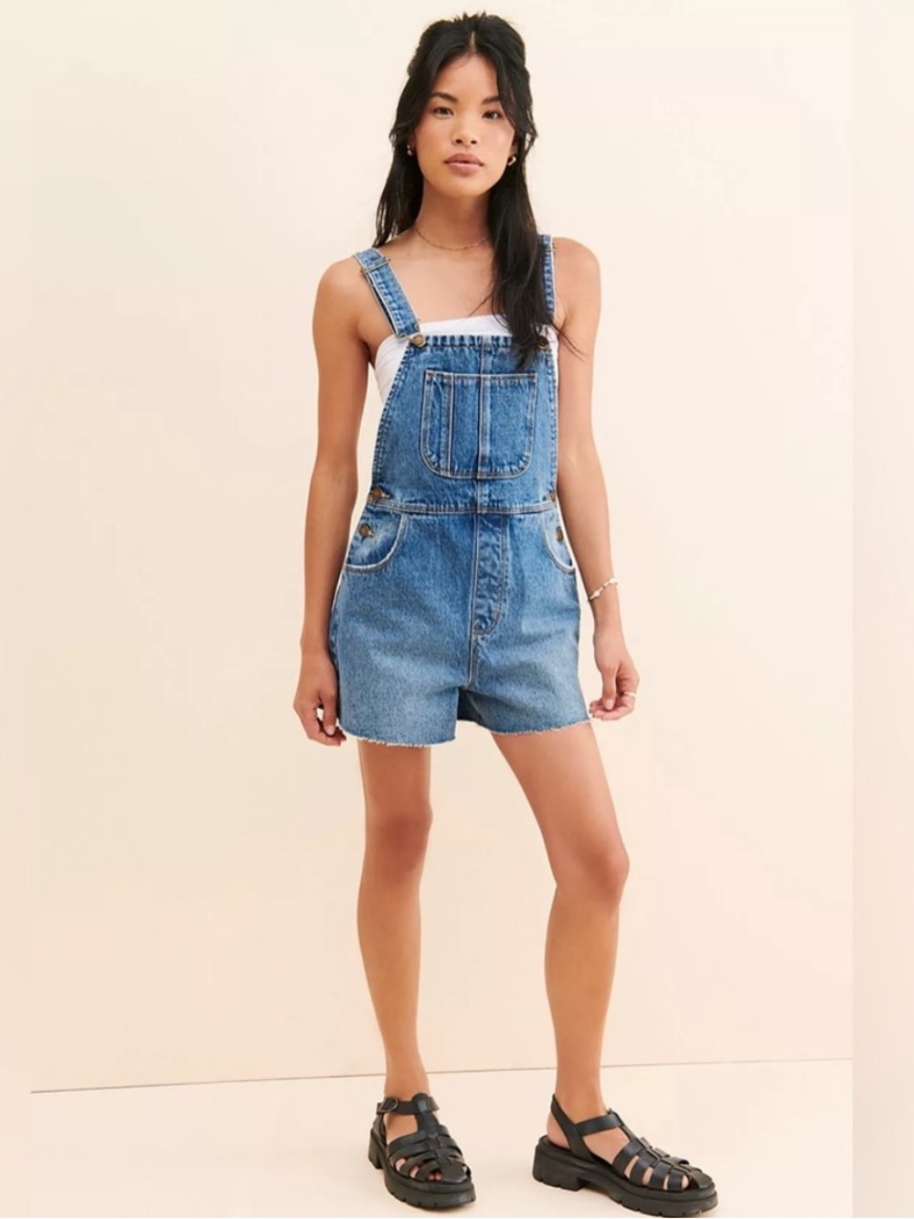 New! ROLLA'S Blue Mirange Cut Oft Denim Short Overalls Romper Shortalls💙 size 26